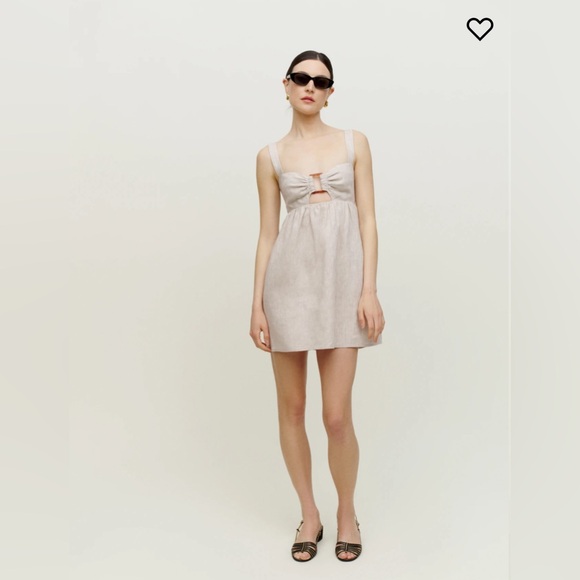 NWT Reformation Noel Linen Dress in beige. (Original price $218, now $168) - Picture 2 of 4